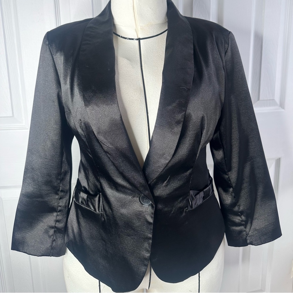 Black Satin Blazer